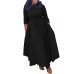 Fashionable temperament, solid color, large swing, lace up dress