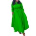 Fashionable temperament, solid color, large swing, lace up dress
