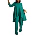 Fashionable Loose Irregular Top and Pants Set Elegant African Two-Piece Suit