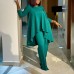 Fashionable Loose Irregular Top and Pants Set Elegant African Two-Piece Suit