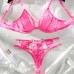 Lace splicing hollow perspective design sexy lingerie two-piece set