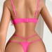Lace splicing hollow perspective design sexy lingerie two-piece set