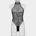 Mesh open cut jumpsuit sexy lingerie with hollowed out backless design