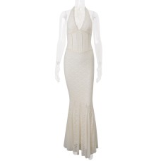 European and American Style Women's Fashionable Elegant French Sexy Solid Color High-Waisted Slim Strapless Dress