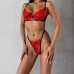 Female Embroidered Sexy Underwear Red Valentine's Day Set with Steel Hoop Gathering Sexy Bra