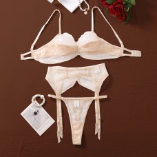 Sexy lace bra set mesh perspective pure desire lingerie underwear three piece set Sexy lace bra set mesh perspective pure desire lingerie underwear three piece set