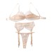 Sexy lace bra set mesh perspective pure desire lingerie underwear three piece set