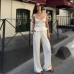 European Women's Fashion PersonalityFitted Pleated Strapless Top and Casual Pants Set