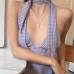 European and American Style Women's Fashionable Sexy Plaid Ribbon Slim Fit Versatile Strapless Camisole Top