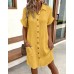 Fashionable and Elegant Commuting Notch Collar Pocket Shirt Dress