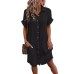 Fashionable and Elegant Commuting Notch Collar Pocket Shirt Dress