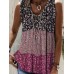 Sleeveless printed loose contrasting T-shirt for women