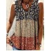 Sleeveless printed loose contrasting T-shirt for women
