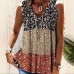 Sleeveless printed loose contrasting T-shirt for women