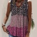 Sleeveless printed loose contrasting T-shirt for women