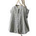 Sleeveless Plaid Shirt Women Loose Slim Fit Japanese Style Casual Soft Top
