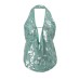 European and American Style Women's New Summer INS Spicy Girl Sexy Backless Halter Swing Collar Hollow Sequined Tank Top