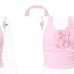 European Women's Fashion Spicy Girl Sexy Pure Desire Pleated Flower Decorative Halter Backless Top