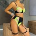 Circle gathering sexy perspective embroidery contrasting color lingerie set