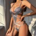 Sexy pure desire hot temptation no need to take off sexy jumpsuit with steel ring