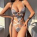 Sexy pure desire hot temptation no need to take off sexy jumpsuit with steel ring