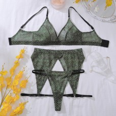 Snake print comfortable back shaping sexy lingerie split set