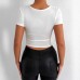Short sleeved square neck slim fit T-shirt