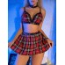 Metal buckle bra see through sexy dress erotic lingerie