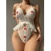 Sexy lace seduction opening jumpsuit women's hot hollow out uniform sexy