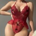 Sexy lace seduction opening jumpsuit women's hot hollow out uniform sexy