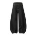 Inverted Design Distressed Jeans with Letter Embroidery Pockets and Wide Leg Trousers