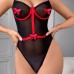 Perspective butterfly embroidery waistband splicing fun suspender one-piece underwear