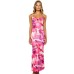 Printed Sexy Backless Waist-tightening Bodycon Strapless Dress