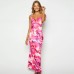 Printed Sexy Backless Waist-tightening Bodycon Strapless Dress
