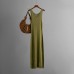 V-neck hollow out slit dress