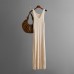 V-neck hollow out slit dress
