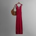 V-neck hollow out slit dress