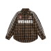 Splicing and contrasting checkered long sleeved shirt