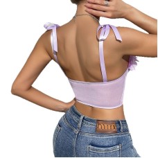 Fishbone corset sexy strapless ultra short top