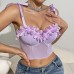 Fishbone corset sexy strapless ultra short top