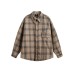 Pocket checkered men's long sleeved shirt