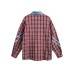 Splicing denim checkered men's and women's loose shirt