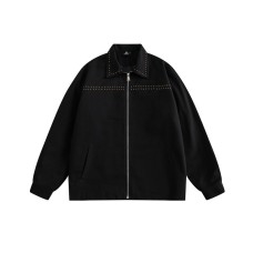Jacket rivet lapel zipper jacket for men