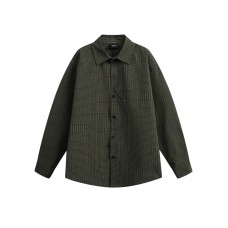 Foam gauze plaid long sleeved shirt for men's casual wear Foam gauze plaid long sleeved shirt for men's casual wear