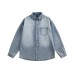 Washed gradient denim long sleeved shirt