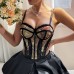 Sexy vest top with waist chest wrapped fishbone diamond shape