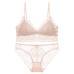 Sexy Lace Bra Set for Women French Style Thin Strap Backless Triangle Cup Wireless Bra Set Sexy Lace Bra Set for Women French Style Thin Strap Backless Triangle Cup Wireless Bra Set