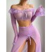 Transparent Mesh Uniform Temptation High Slit Long Skirt Erotic Lingerie Set