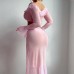 Transparent Mesh Uniform Temptation High Slit Long Skirt Erotic Lingerie Set