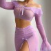 Transparent Mesh Uniform Temptation High Slit Long Skirt Erotic Lingerie Set